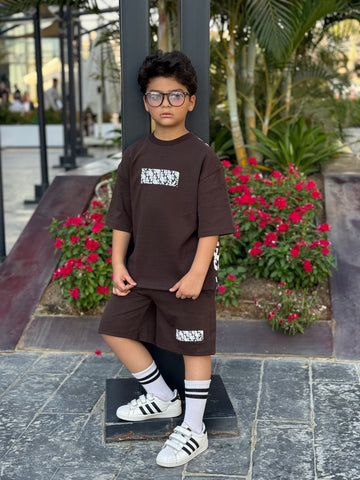 Jakar Cotton Set - T-shirt & Short - Brown
