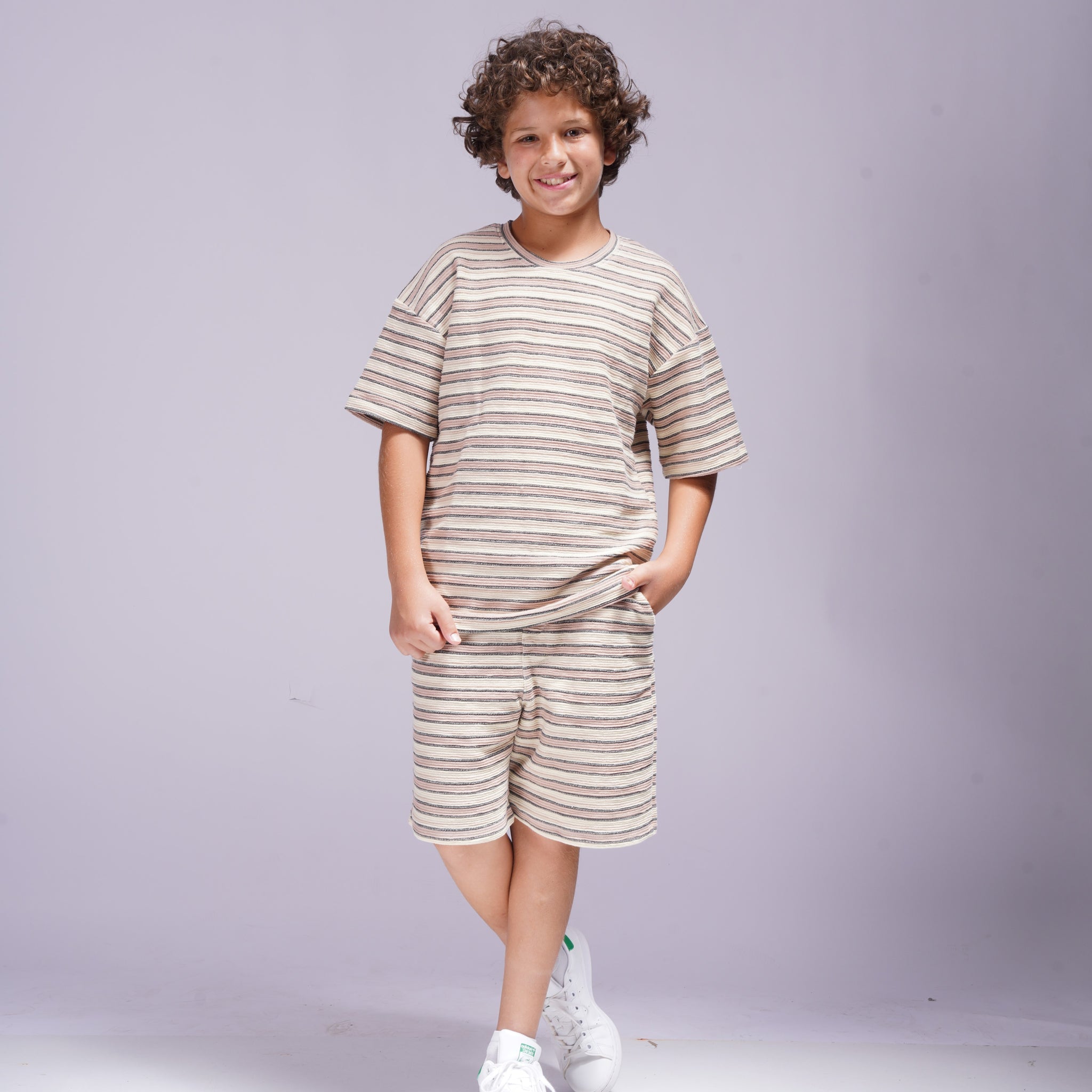 Stripped 2 Piece Set - T-shirt & Short - T6