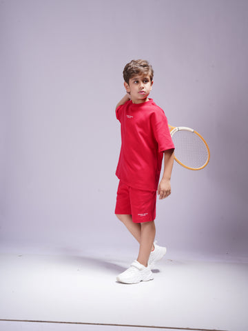 Boys 2 Piece Set - T-shirt & Short - Red
