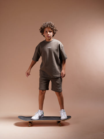 Boys 2 Piece Set - T-shirt & Short - Olive