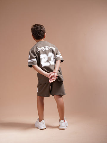Number 23 Cotton Set - T-shirt & Short - Army Green