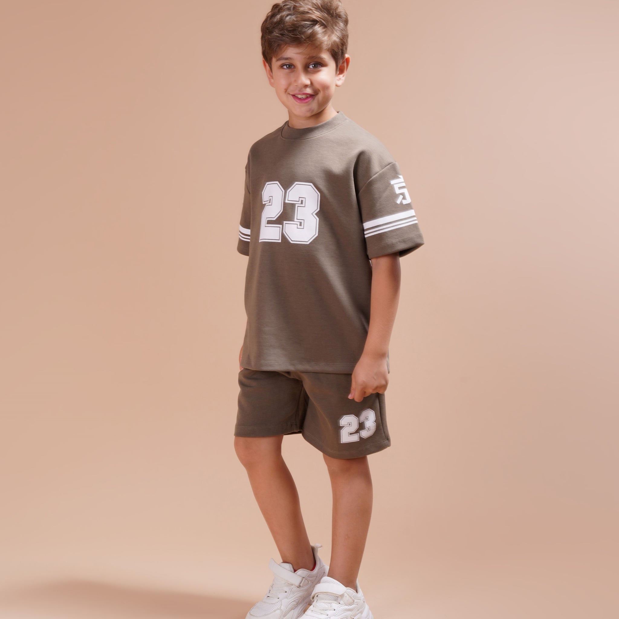 Number 23 Cotton Set - T-shirt & Short - Army Green