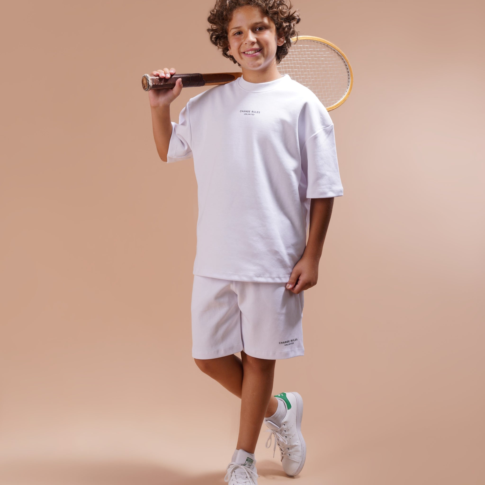 Boys 2 Piece Set - T-shirt & Short - White