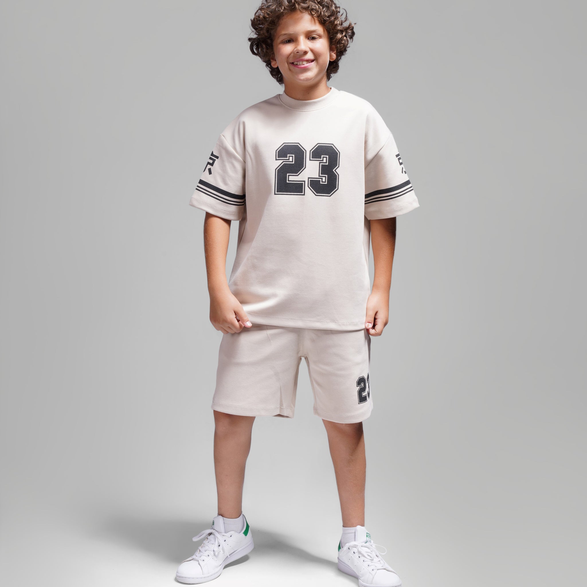 Number 23 Cotton Set - T-shirt & Short - Beige