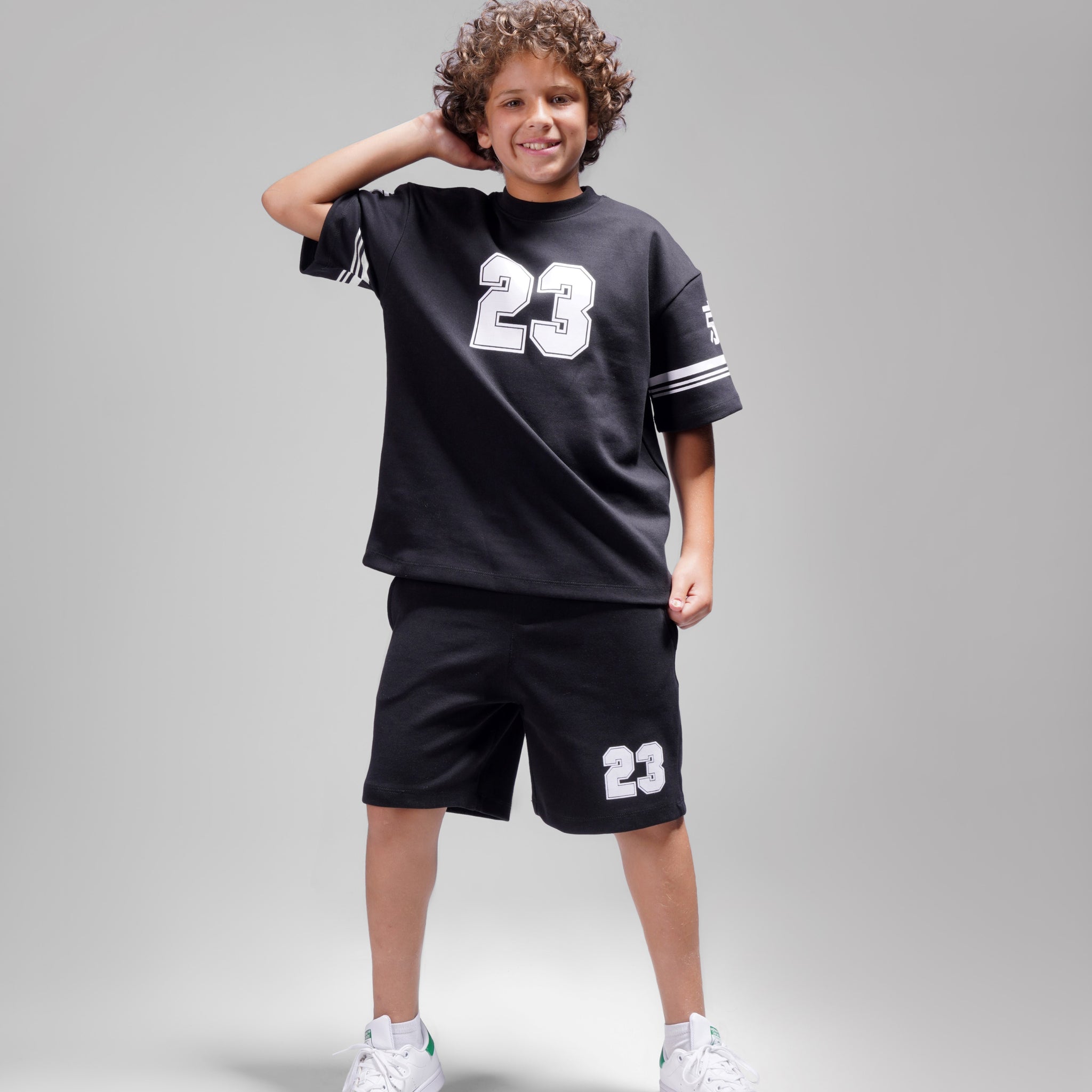 Number 23 Cotton Set - T-shirt & Short - Black