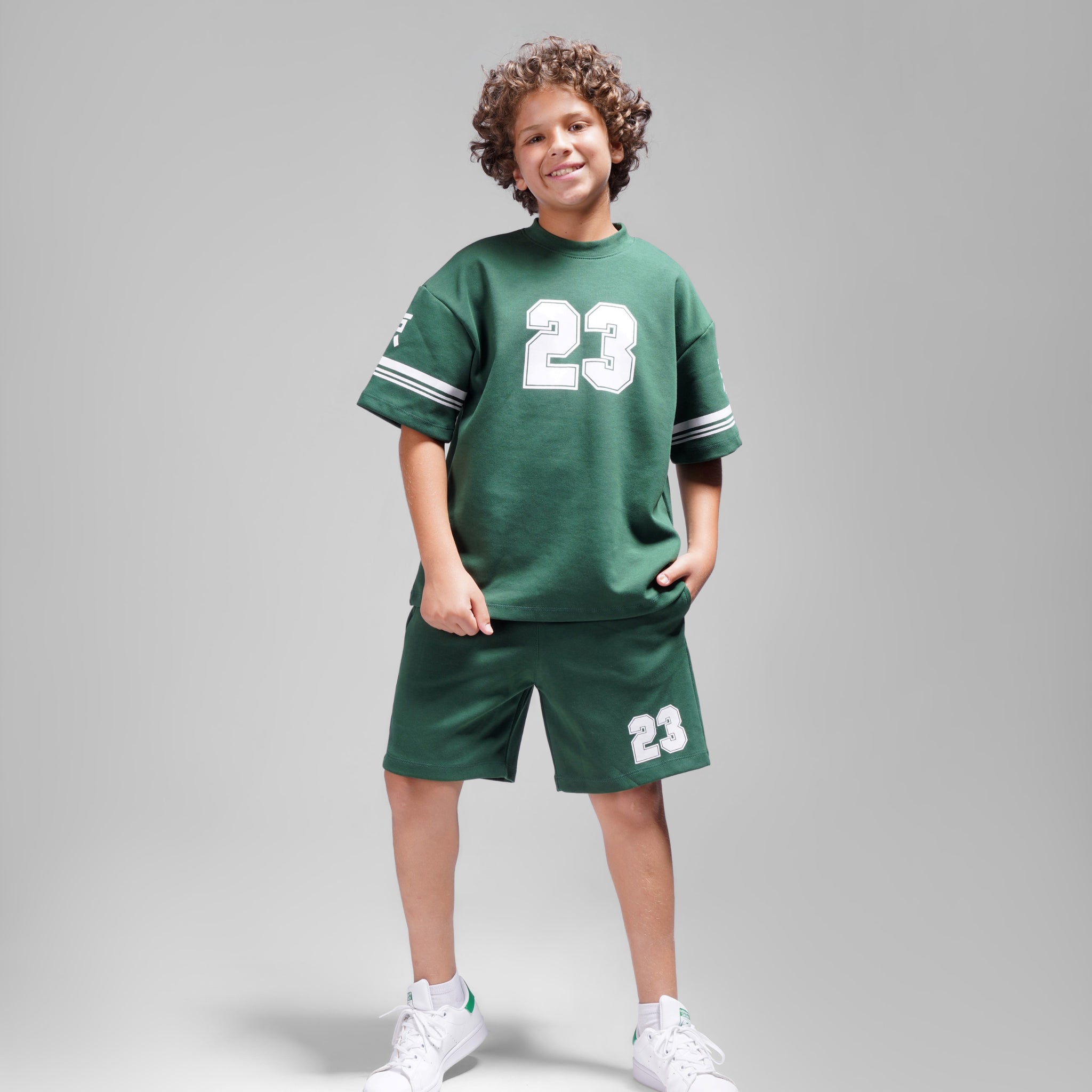 Number 23 Cotton Set - T-shirt & Short - Green