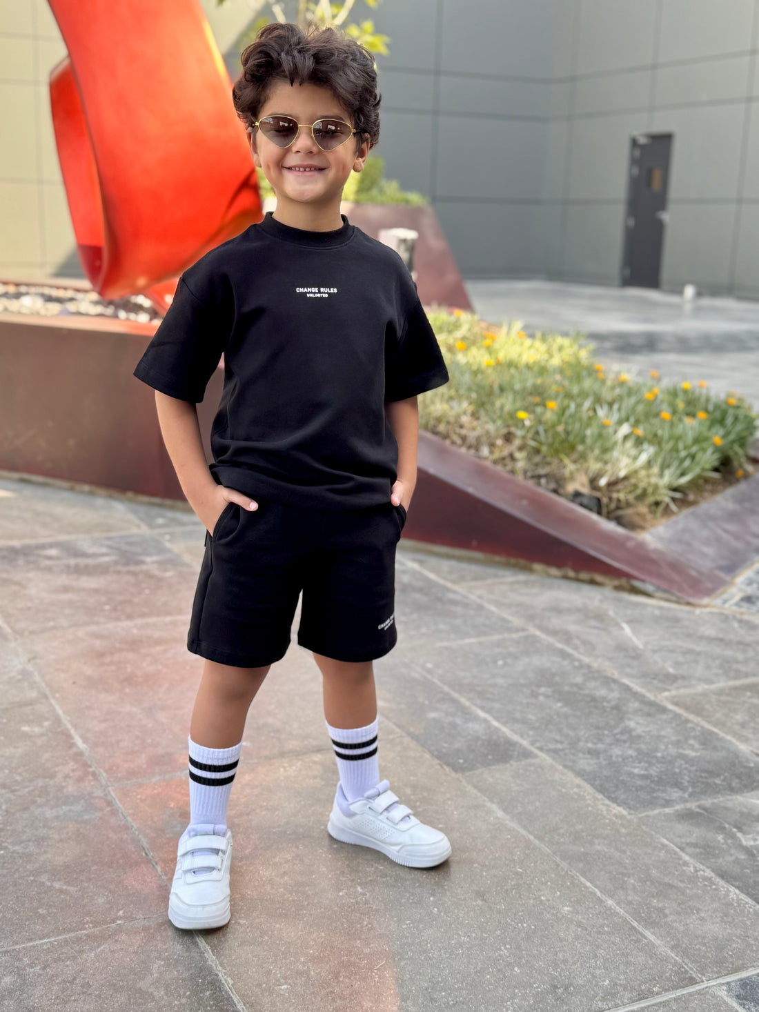 Boys 2 Piece Set - T-shirt & Short - Black
