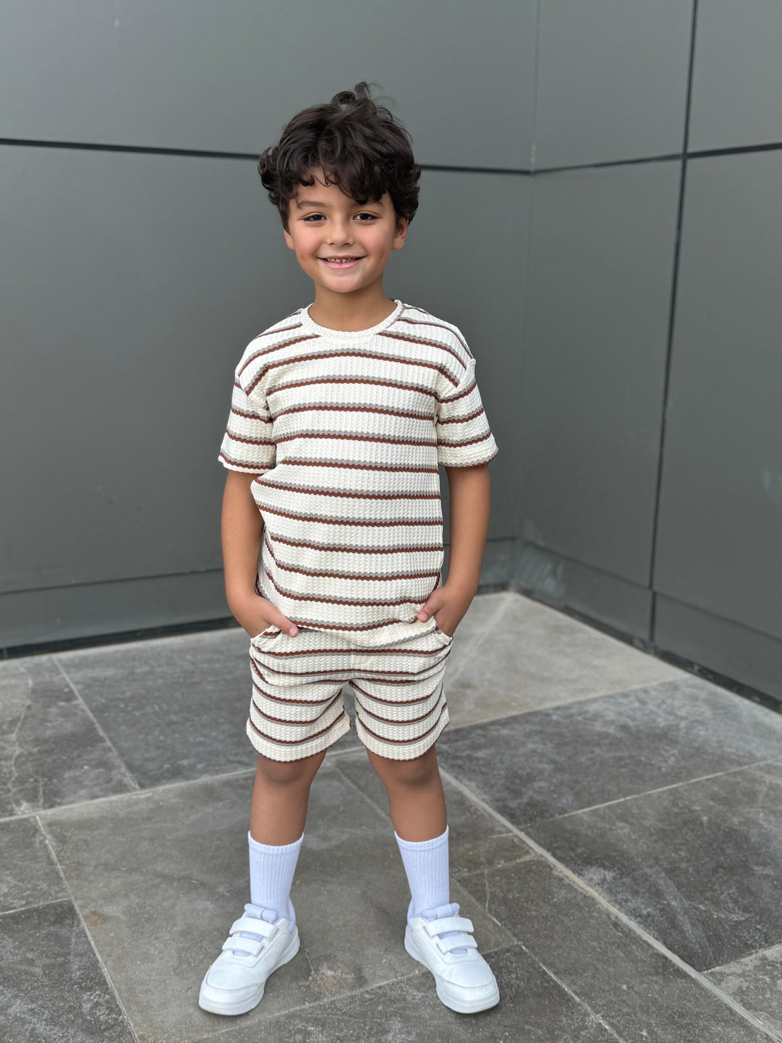 Stripped 2 Piece Set - T-shirt & Short - T4