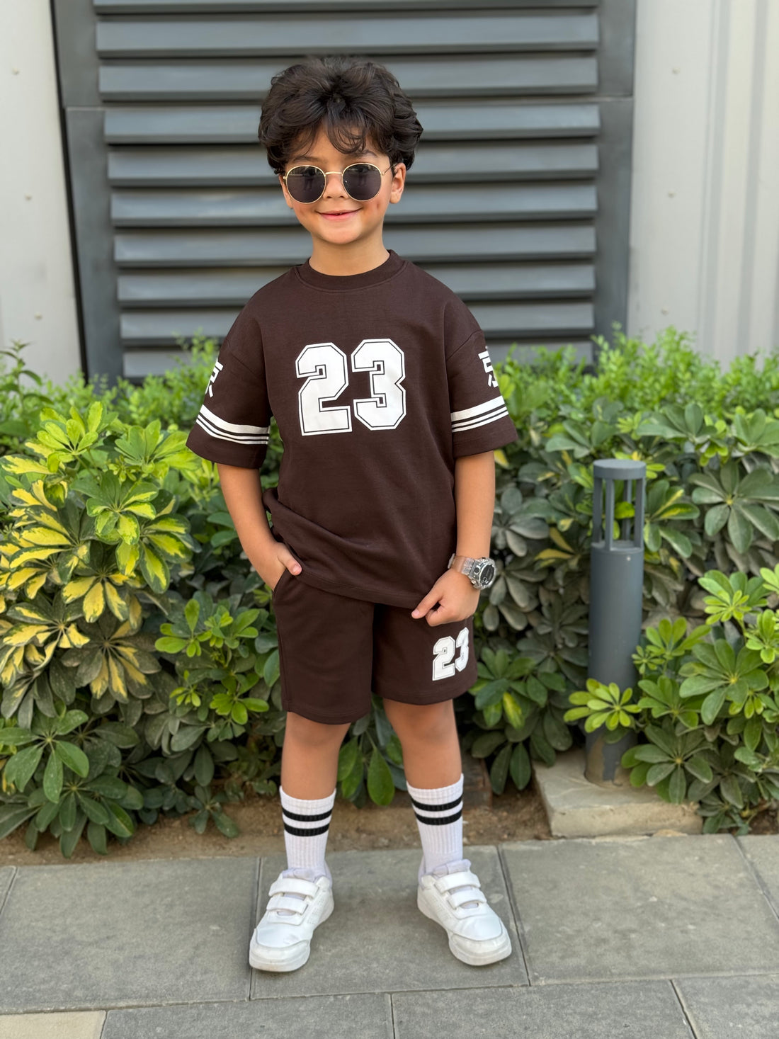 Number 23 Cotton Set - T-shirt & Short - Brown