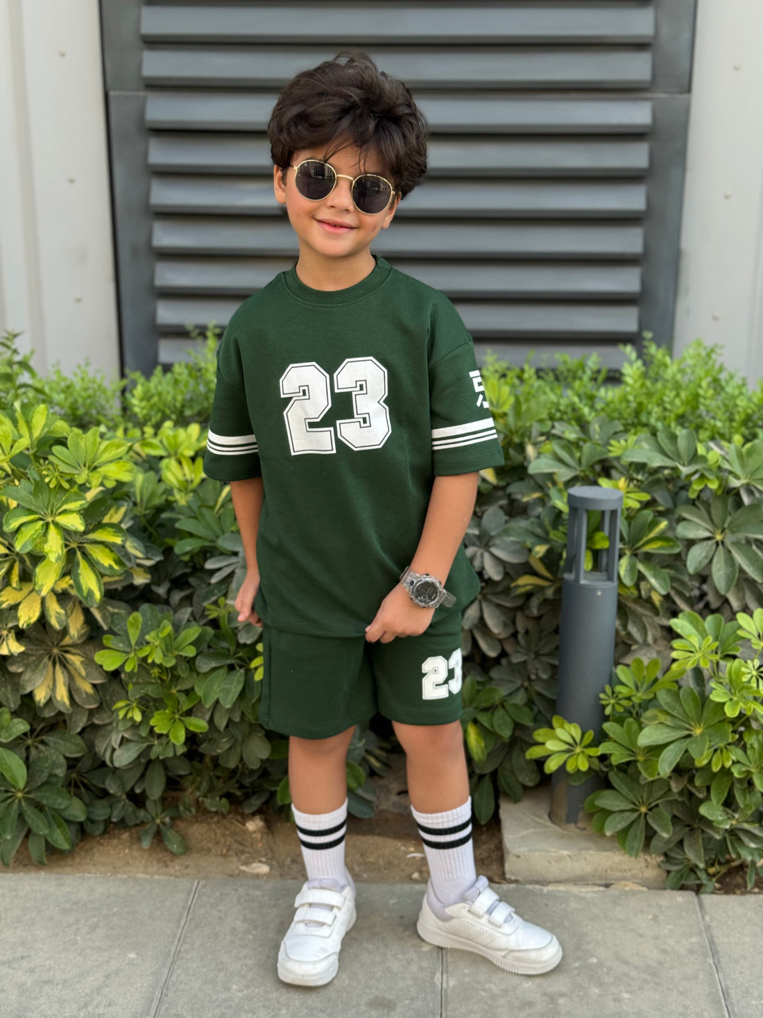 Number 23 Cotton Set - T-shirt & Short - Green