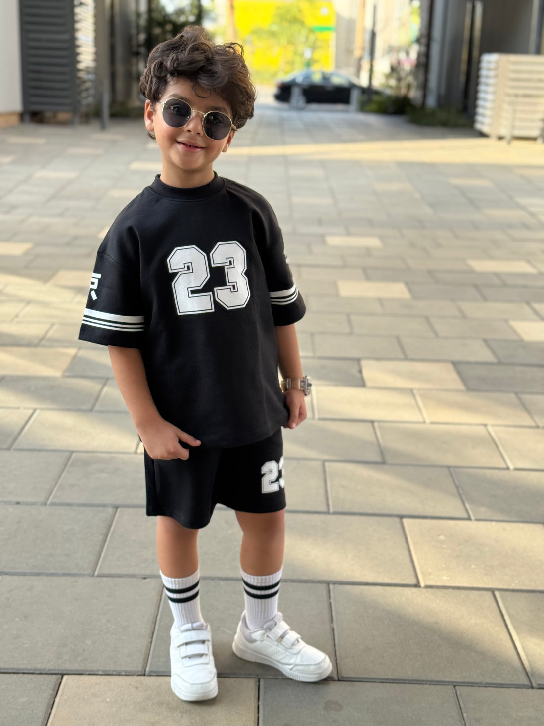 Number 23 Cotton Set - T-shirt & Short - Black