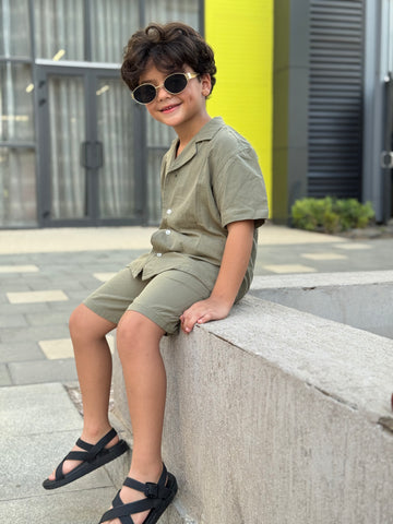 Boys Linen Set - Shirt & Short    S2