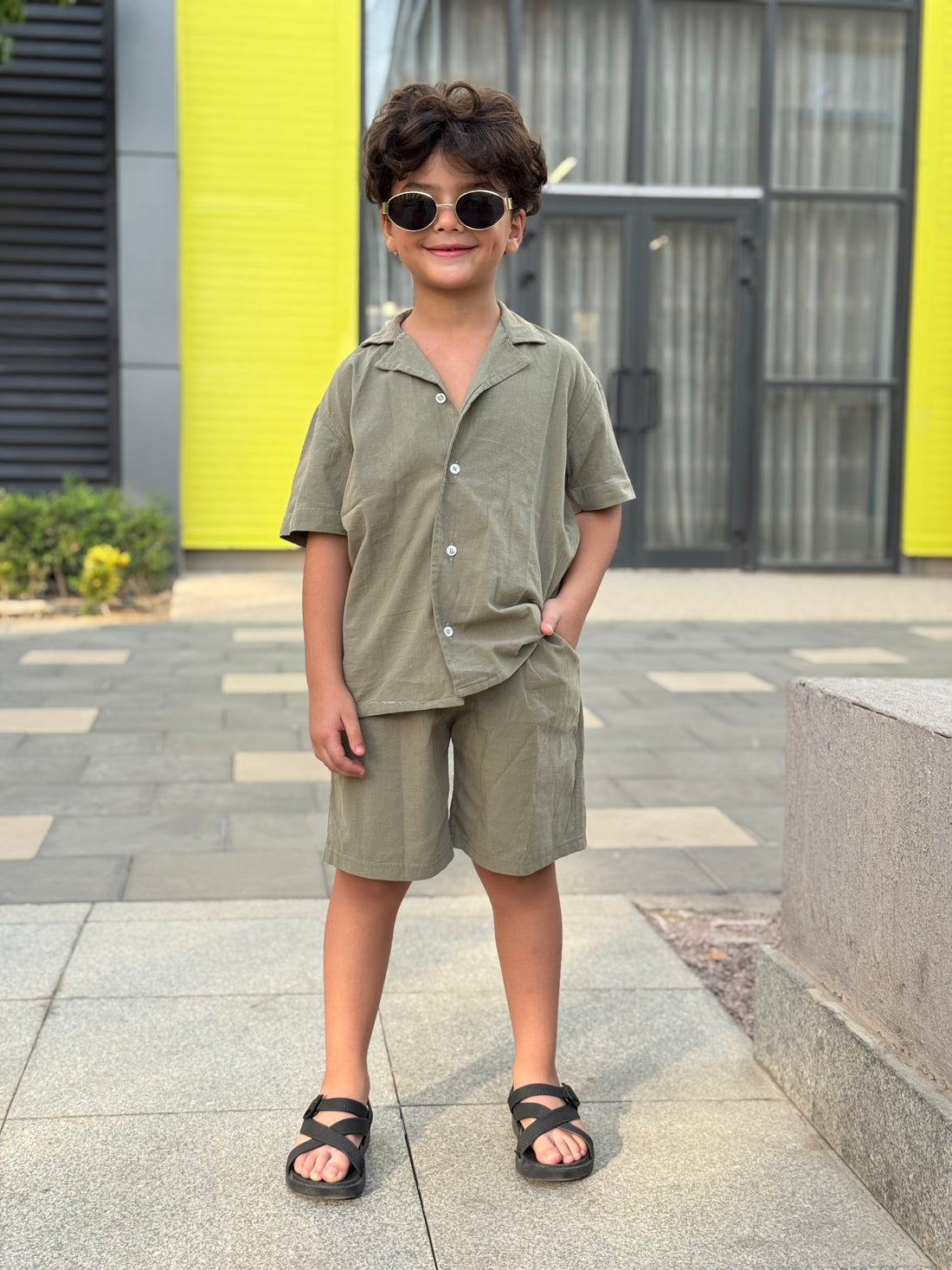 Boys Linen Set - Shirt & Short    S2
