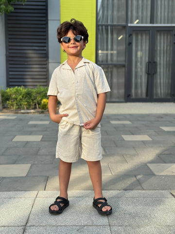Boys Linen Set - Shirt & Short    S1