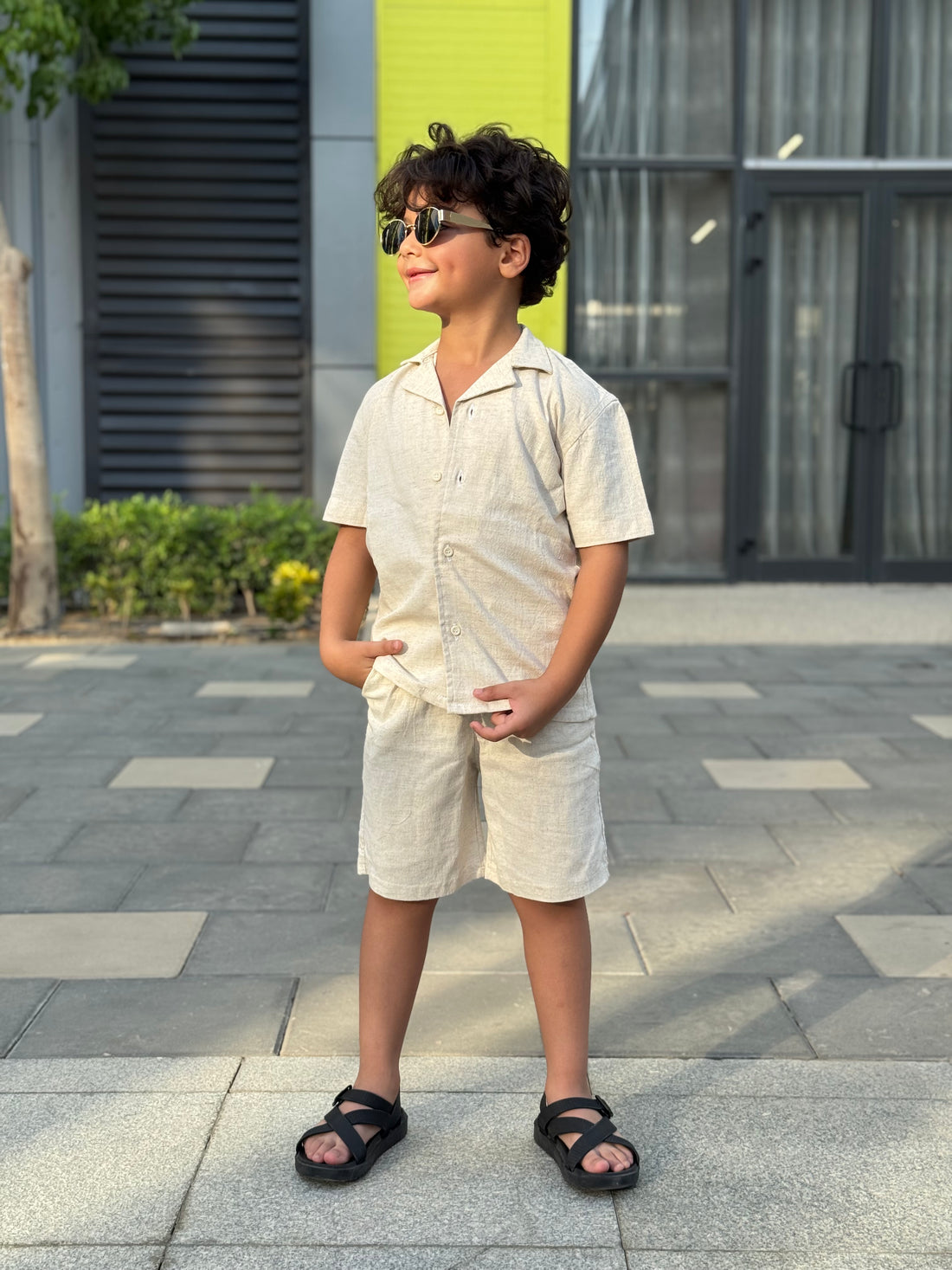 Boys Linen Set - Shirt & Short    S1