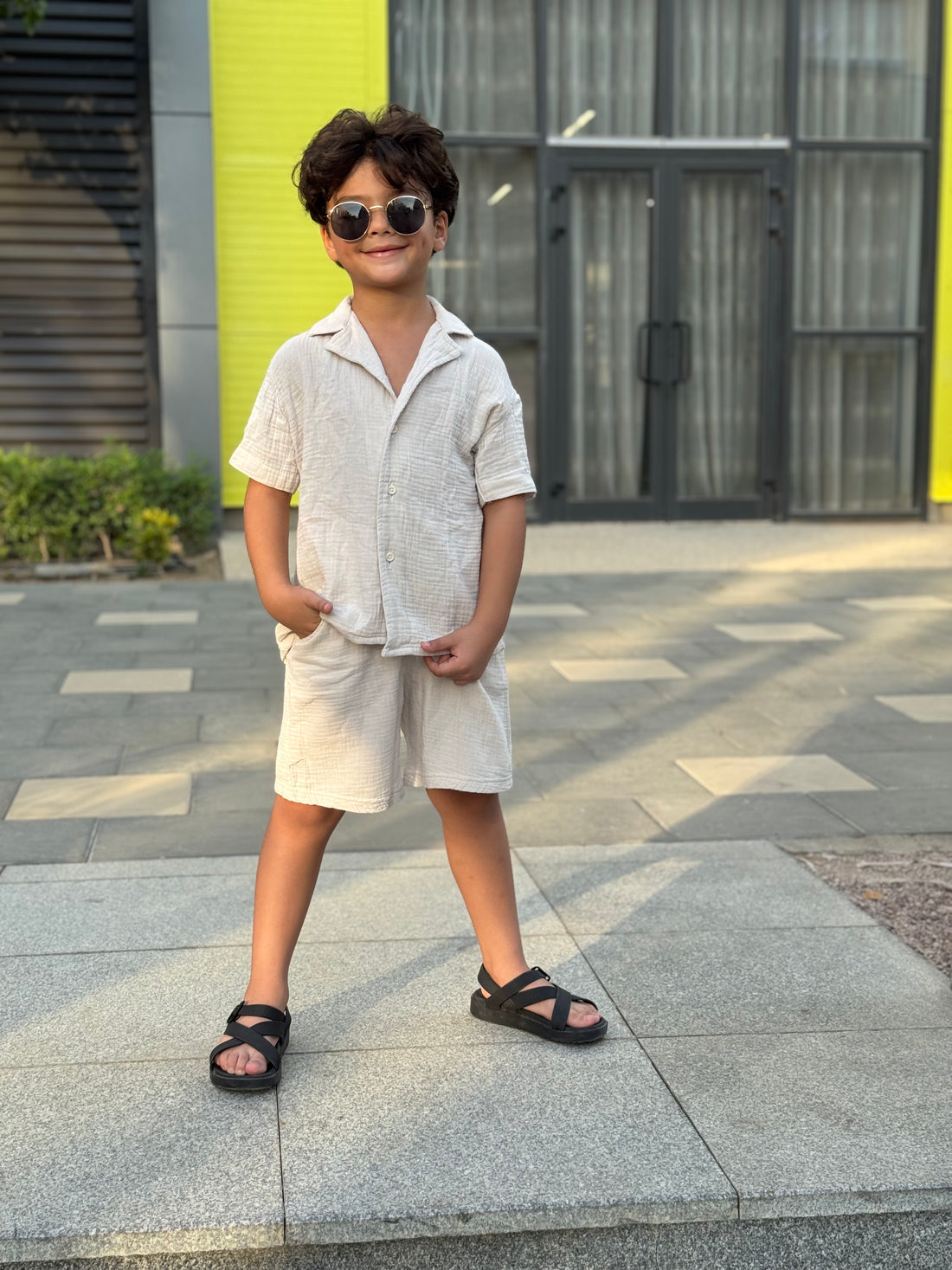 Boys Linen Set - Shirt & Short    S4