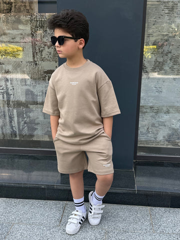 Limited Cotton Set - T-shirt & Short - Beige