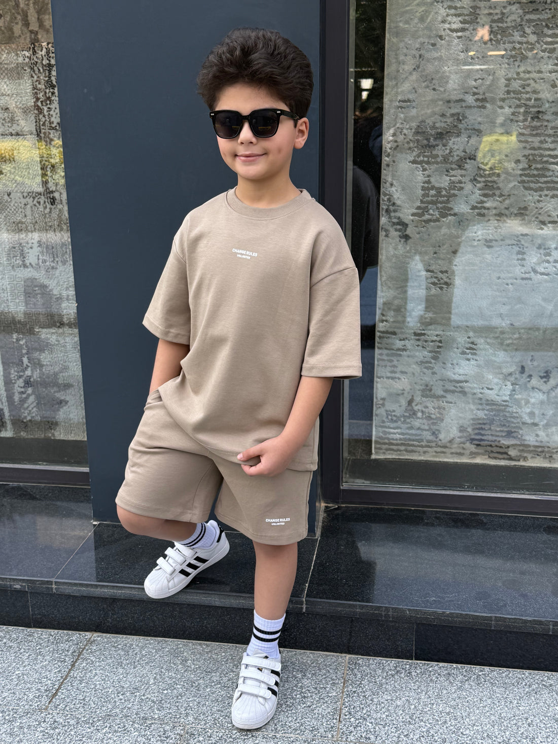 Limited Cotton Set - T-shirt & Short - Beige