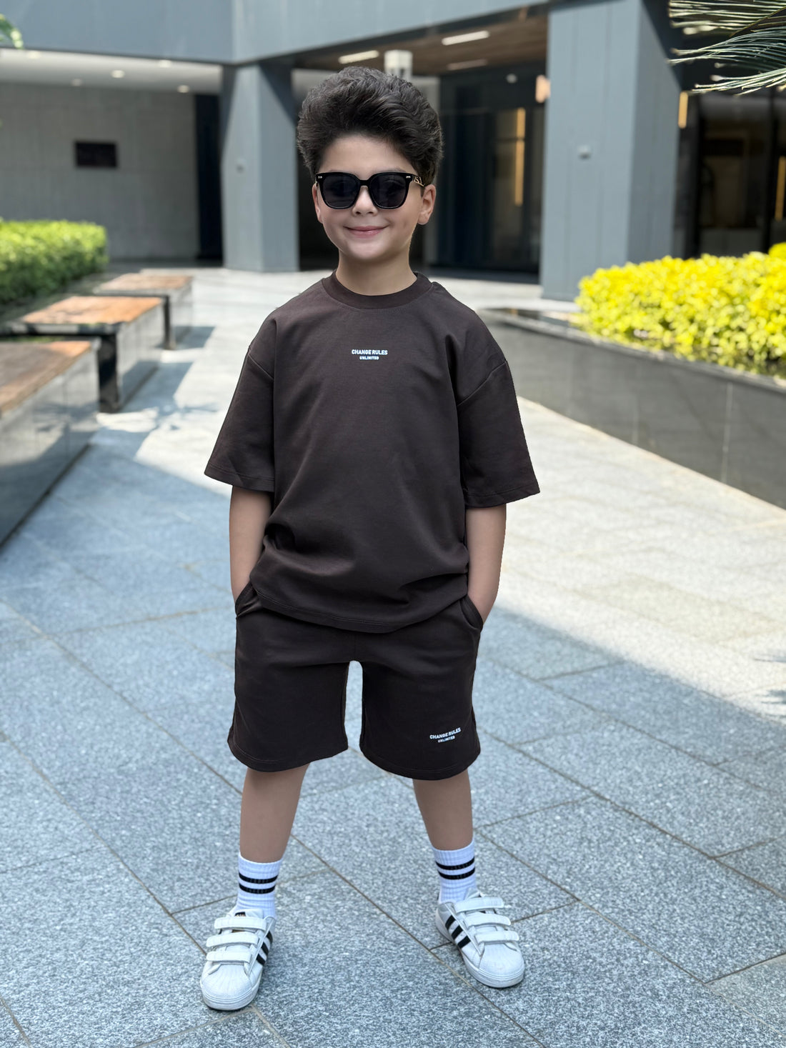 Limited Cotton Set - T-shirt & Short - Brown