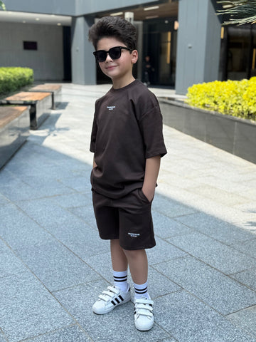 Limited Cotton Set - T-shirt & Short - Brown