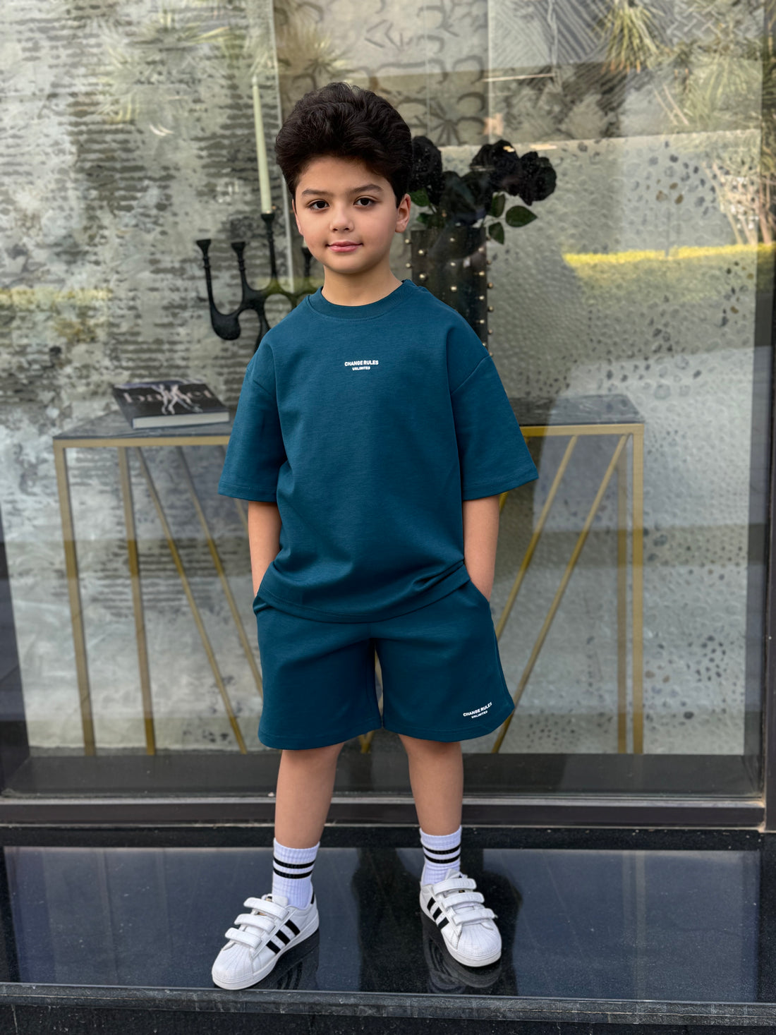 Limited Cotton Set - T-shirt & Short - Navy blue