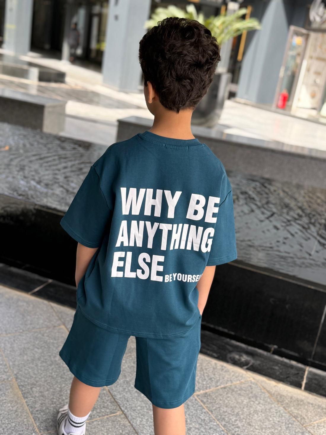 Be your self Cotton Set - T-shirt & Short - Navy blue