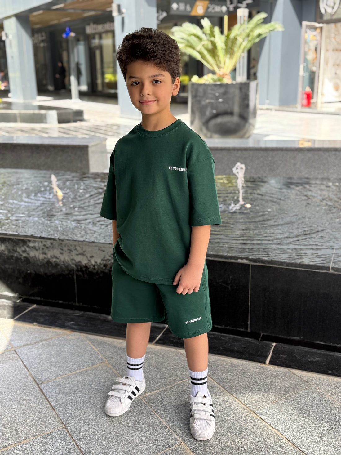 Be your self Cotton Set - T-shirt & Short - Green