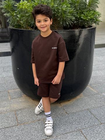 Be your self Cotton Set - T-shirt & Short - Brown