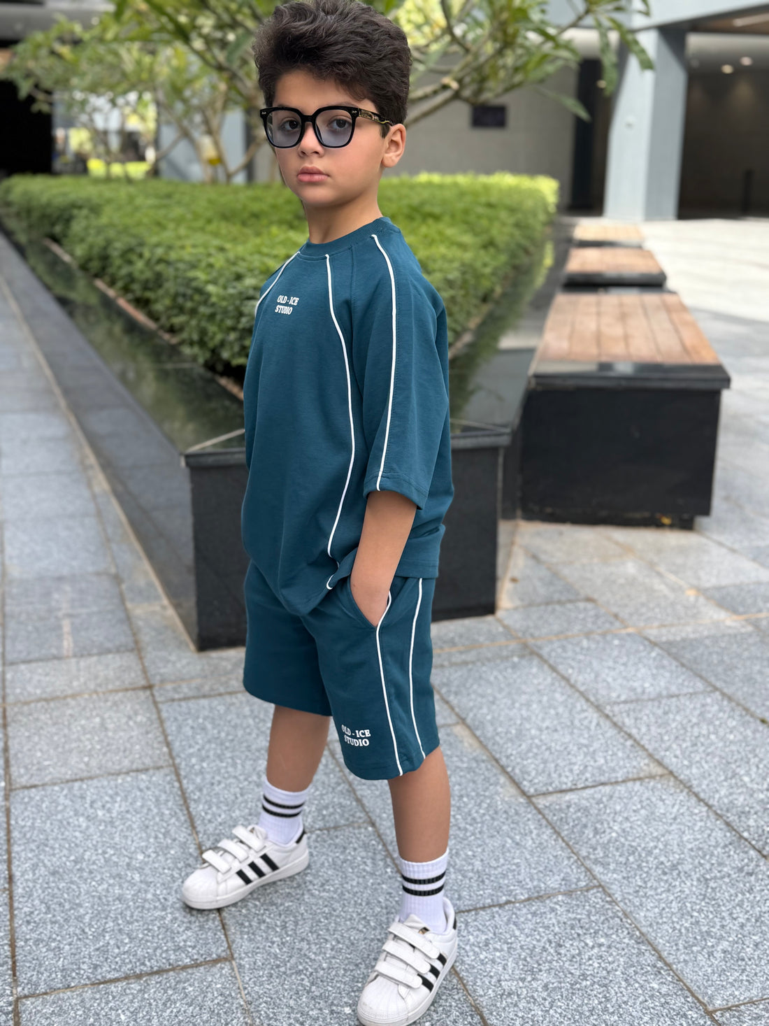 Studio Cotton Set - T-shirt & Short - Navy blue