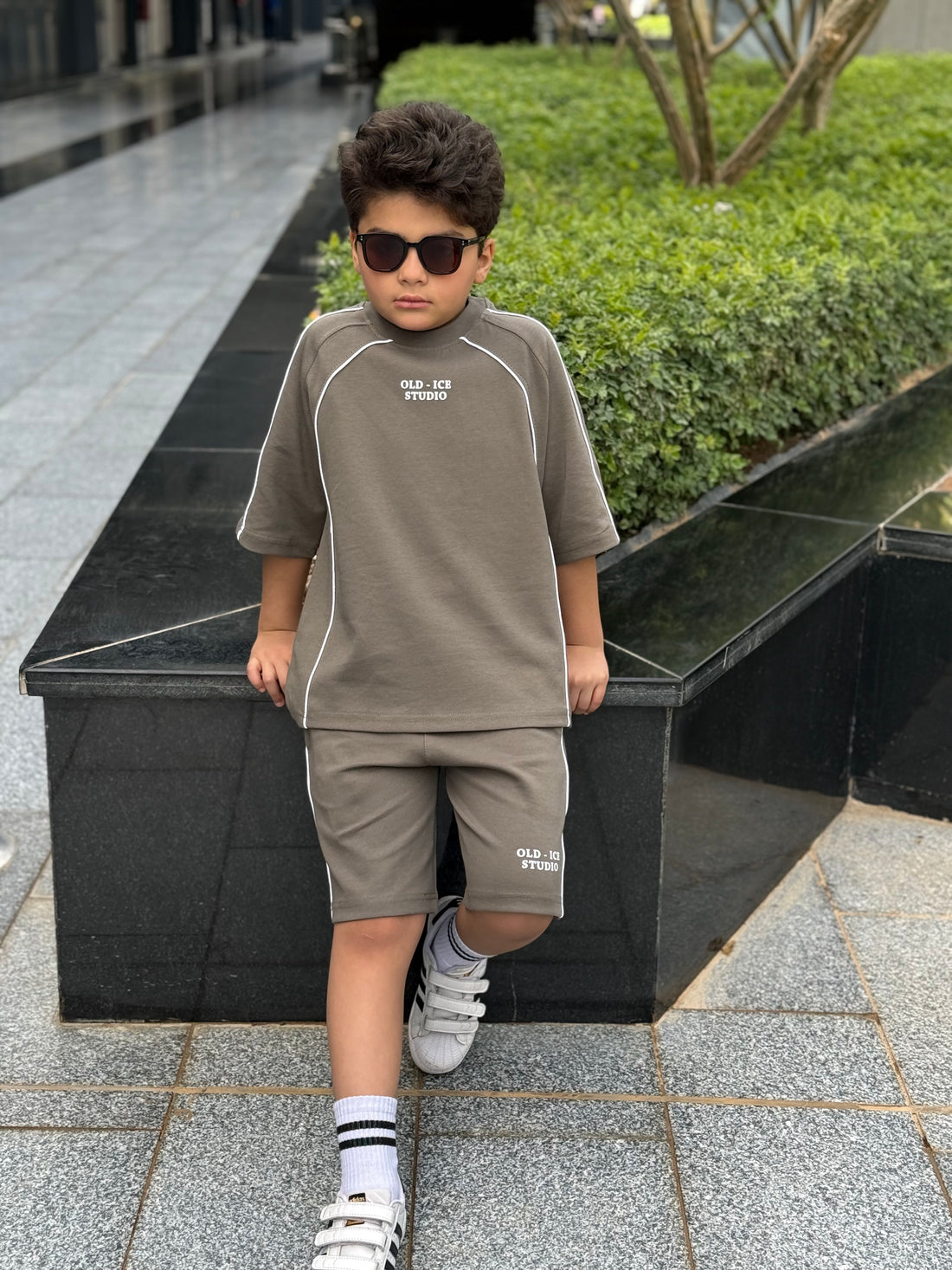 Studio Cotton Set - T-shirt & Short - Army green