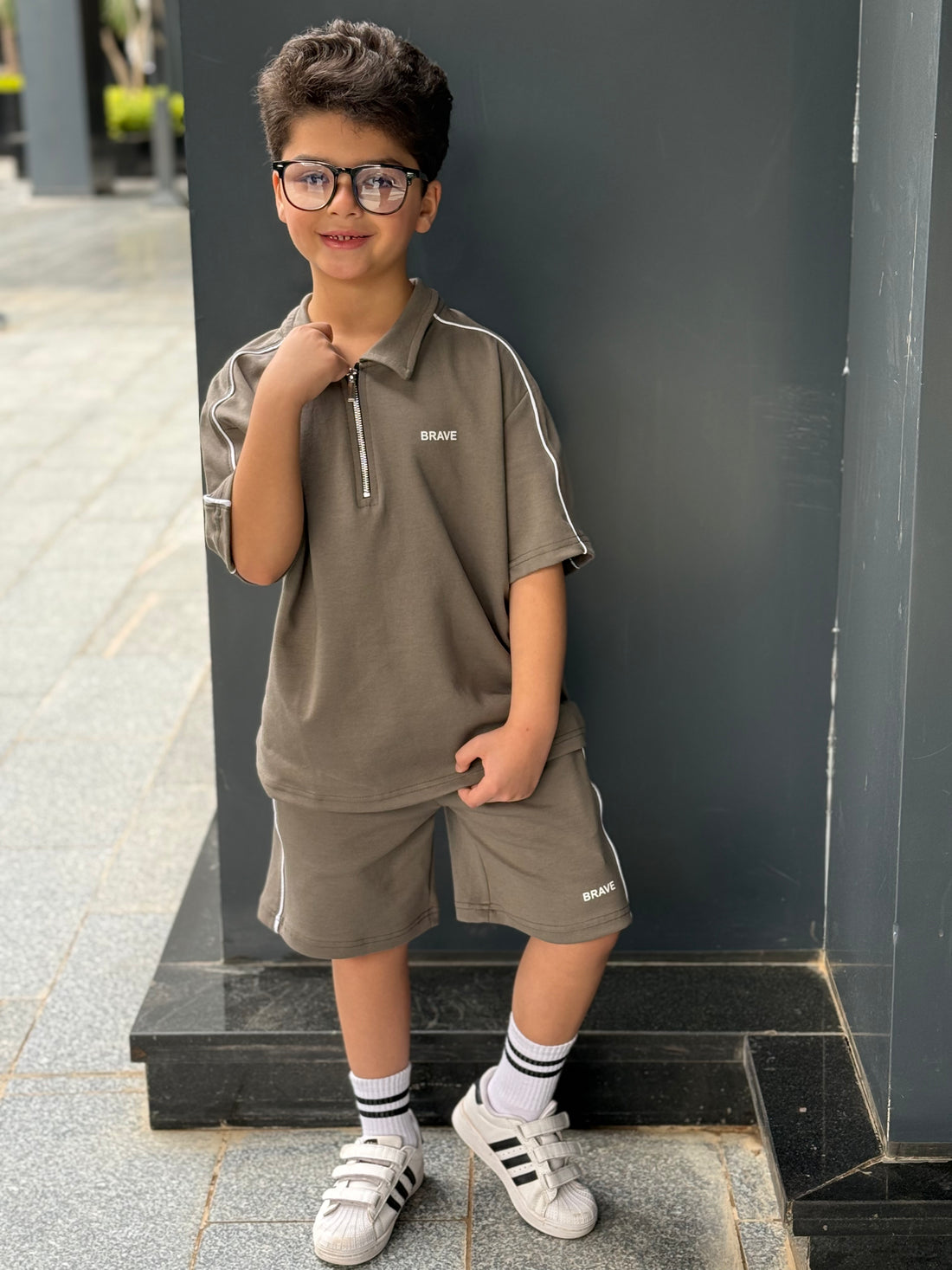 Brave Cotton Set - T-shirt & Short - Army green