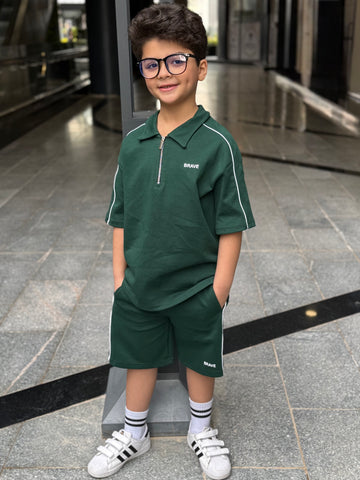 Brave Cotton Set - T-shirt & Short - Green