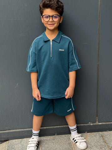 Brave Cotton Set - T-shirt & Short - Navy blue