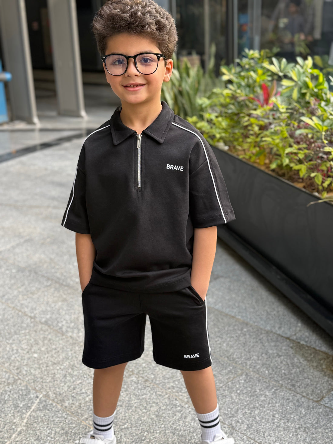 Brave Cotton Set - T-shirt & Short - Black